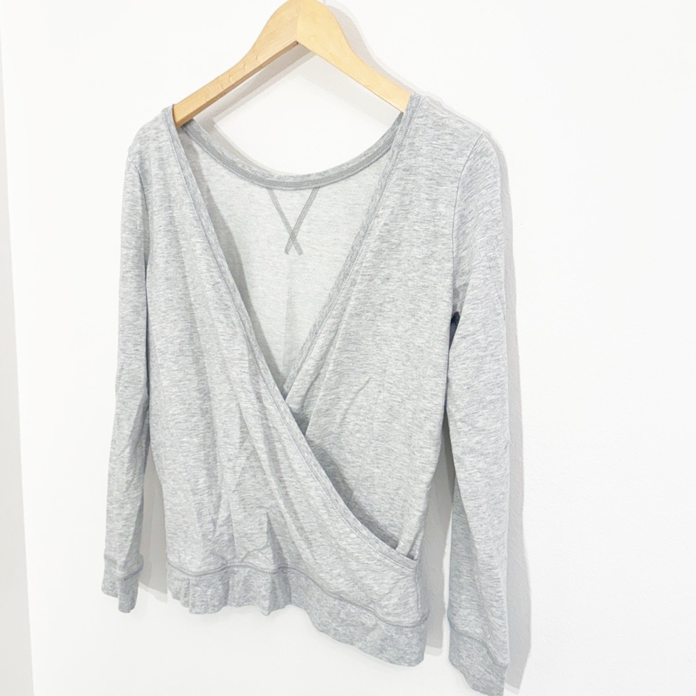 AERIE Crossover Back Top In Heather Gray Size Small